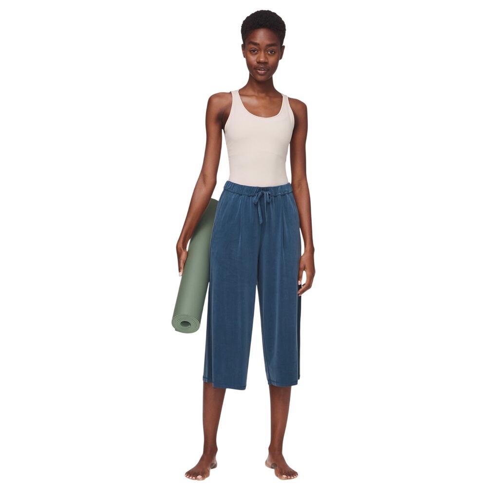 Lululemon Flow In Elegance Crop Pants - Women's Blue Size 14 - Picture 1 of 10